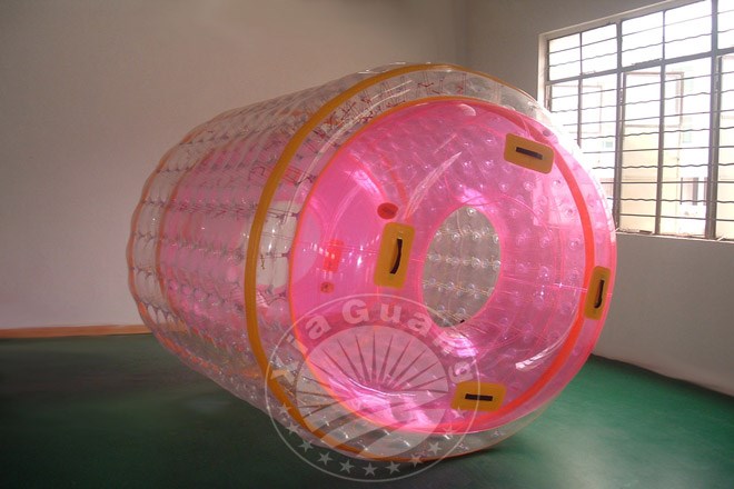 庆阳粉色系充气水上滚筒